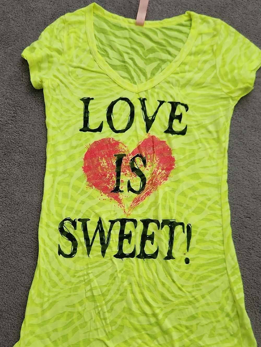 Neon Yellow 'Love Is Sweet' Graphic Kids Tee